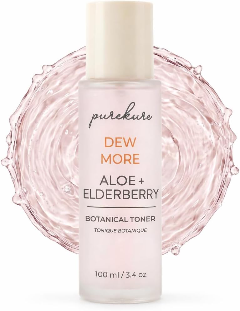 Facial Toner for Sensitive Skin – Hydrating & Pore Minimizing Organic Toner with Aloe & Elderberry, Alcohol-Free, 100 mL