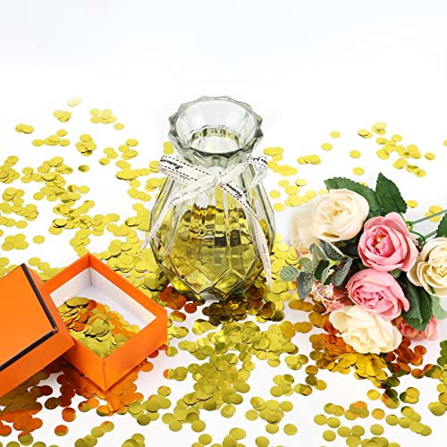 Image of VCOSTORE 1 cm Tissue Paper Confetti Circles,1.76oz Round Paper Table Confetti Circle Dots, Suitable for Birthday Wedding Party Decoration and Baby Shower decorations,Gold,5000 Pieces