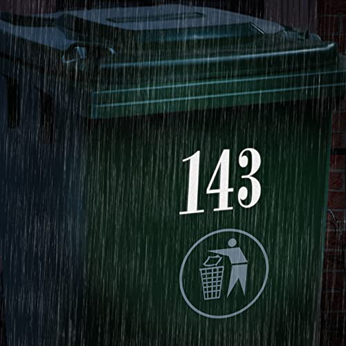 Reflective Mailbox Numbers Sticker Decal Die Cut Roman Style Vinyl Waterproof Number Self Adhesive 5 Sets (3" X 3 Set , 4" X 2 Set) For Signs, Door, Cars, Trucks, Home, Garbage Bins (Style 1) #TOP7