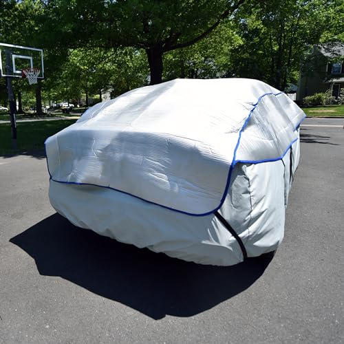Image of Budge Hail Jacket Car Cover, Hail-Resistant, Outdoor, Heavy Duty, Hail Jacket fits Sedans up to 228 inch, Gray