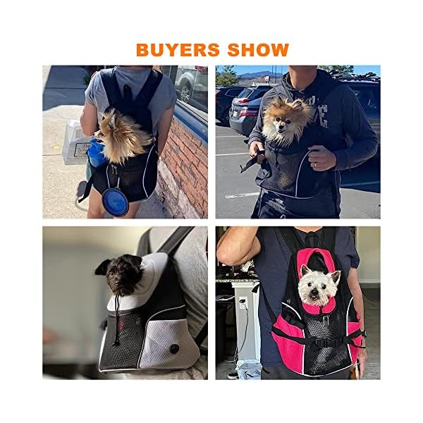 WOYYHO-Pet-Dog-Carrier-Backpack-Small-Dog-Front-Backpack-Ventilated-Mesh-Dog-Travel-Back-Pack-with-Safety-Belt-for-Travel-Hiking-Cycling-Outdoor-Use-M-up-to-10-lbs-Black AirVenture Pet Dog Carrier Backpack - Breathable Travel Solution for Small Dogs