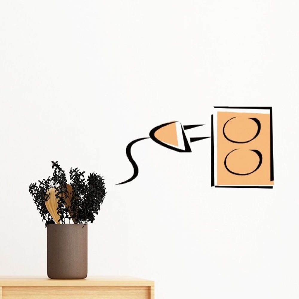 Autocollant mural câble de charge 80cm pour personnaliser un bureau de gamer geek