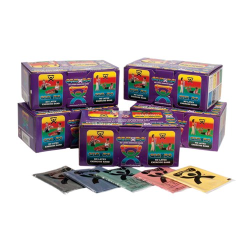 Cando 5 piece strip latex free exercise band set, 8.8 o…