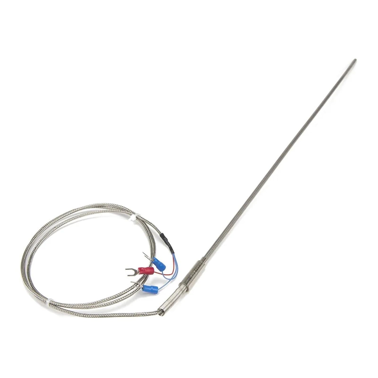 Sensor de temperatura FTARP08 PT100 RTD, cable trenzado metal 1 m, sonda flexible 400 mm, pieza(B 6mm diameter)