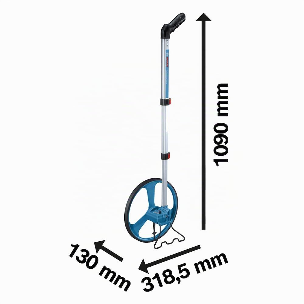 Bosch Professional odomètre GWM 32 (diamètre de roue : 31,85 cm, circonférence : 1 m, distance maximale mesurable : 9999,9 m)