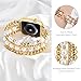 AIRSPO Gold Beaded Bracelets Compatible for Apple Watch Band 38mm 40mm 41mm 42mm 44mm 45mm Women, Fashion Handmade Dressy iPhone Watch Bands Elastic Strap for iWatch Series SE 8 7 6 5 4 3 2 1 (Gold, 38mm/40mm/41mm-S(5.3