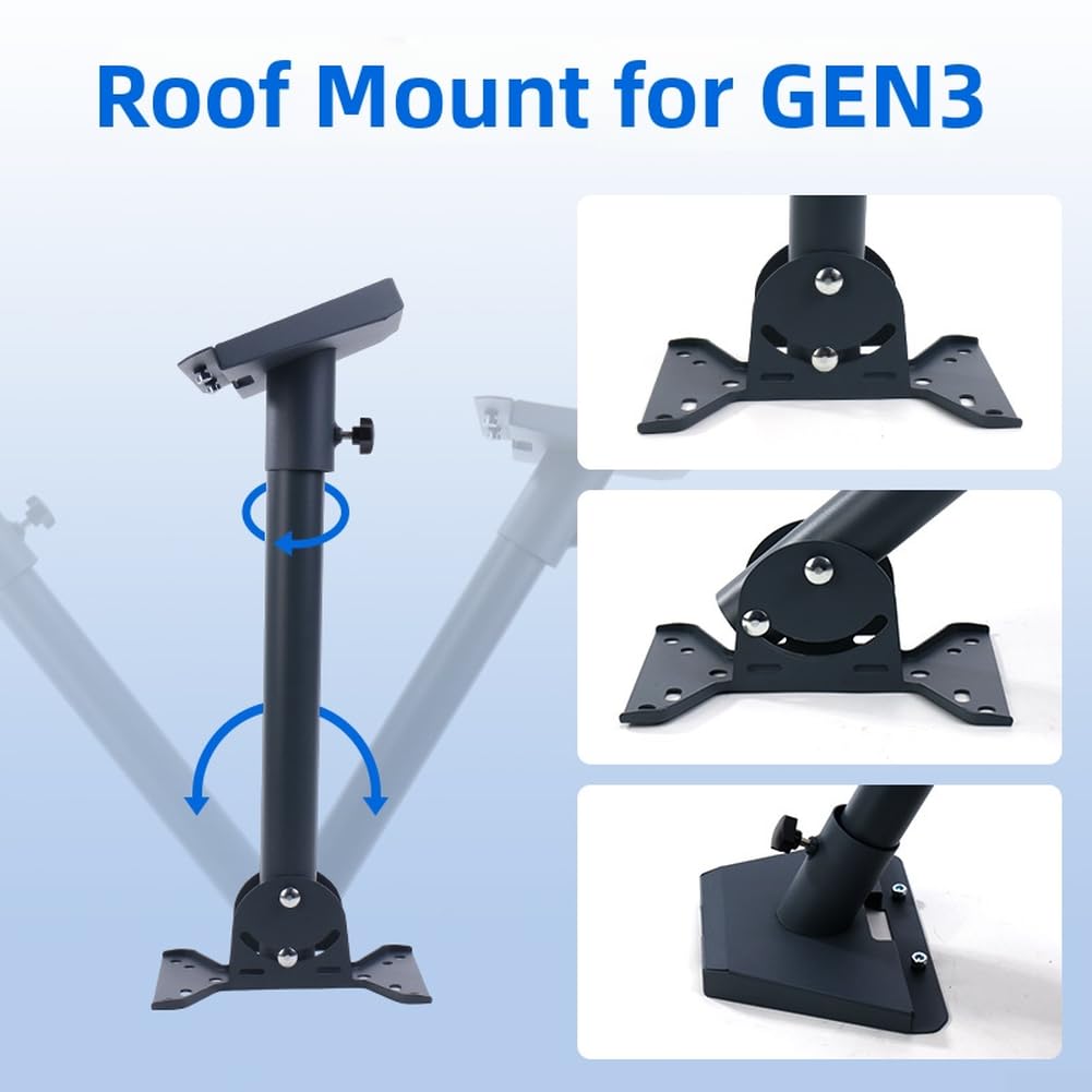 Staffa di montaggio a parete regolabile in metallo per antenna Starlink Gen 3, braccio telescopico antiruggine resistente alle intemperie con regolazione dell'angolo di 90-180 gradi, include viti di