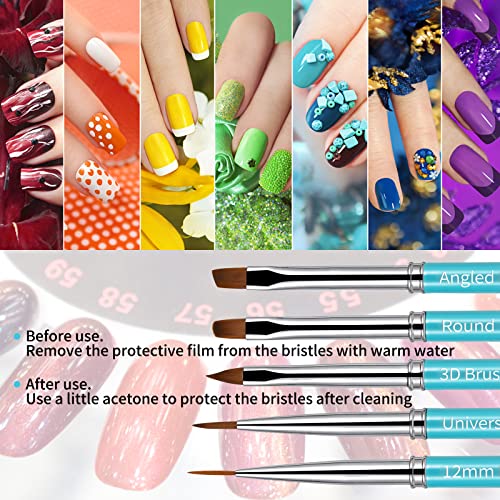 5Pcs Nail Clean Up Brush, Nail Art Brush Set, Nail Polish Clean Up Brush, Nail Polish Remover Brush, Clean Up Brush For Gel Nail Polish, Nail Art Brushes Kit, Gel Nail Art Brush, Nail Polish Brush #TOP6