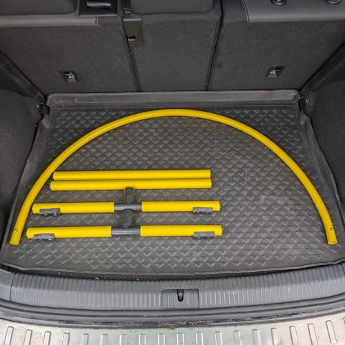 SPORTIKEL24 Hoopers Hoop – wetterfest, VDH-konform & farbig – mit Stecksystem für sicheres Hundetraining – aus robustem Kunststoff – Flexibler Hundesport-Reifen mit Stecksystem – Blau/Gelb