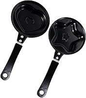 Vista 1 de BESTonZON 2 piezas de estilo sartén antiadherente para hacer huevo, tortilla, estrella, multiusos, panqueques, hierro, forma de cocina, mini huevos