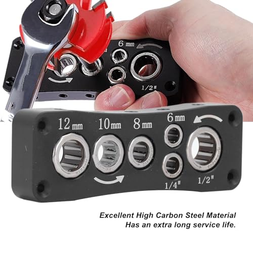 Focket Router Bit Vise Bit Organizer, High Carbon Steel Multi Holes Bit Storage Socket Organizer, Router Bit Holder für 1/2 Zoll, 1/4 Zoll, 6 mm, 8 mm, 10 mm, 12 mm Fräser, Focketwg68cys0if