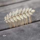 Yean Leaf Bridal Hair Combs Bride Wedding Hair Accessories Gold Headpiece for Women and Girls(Gold)