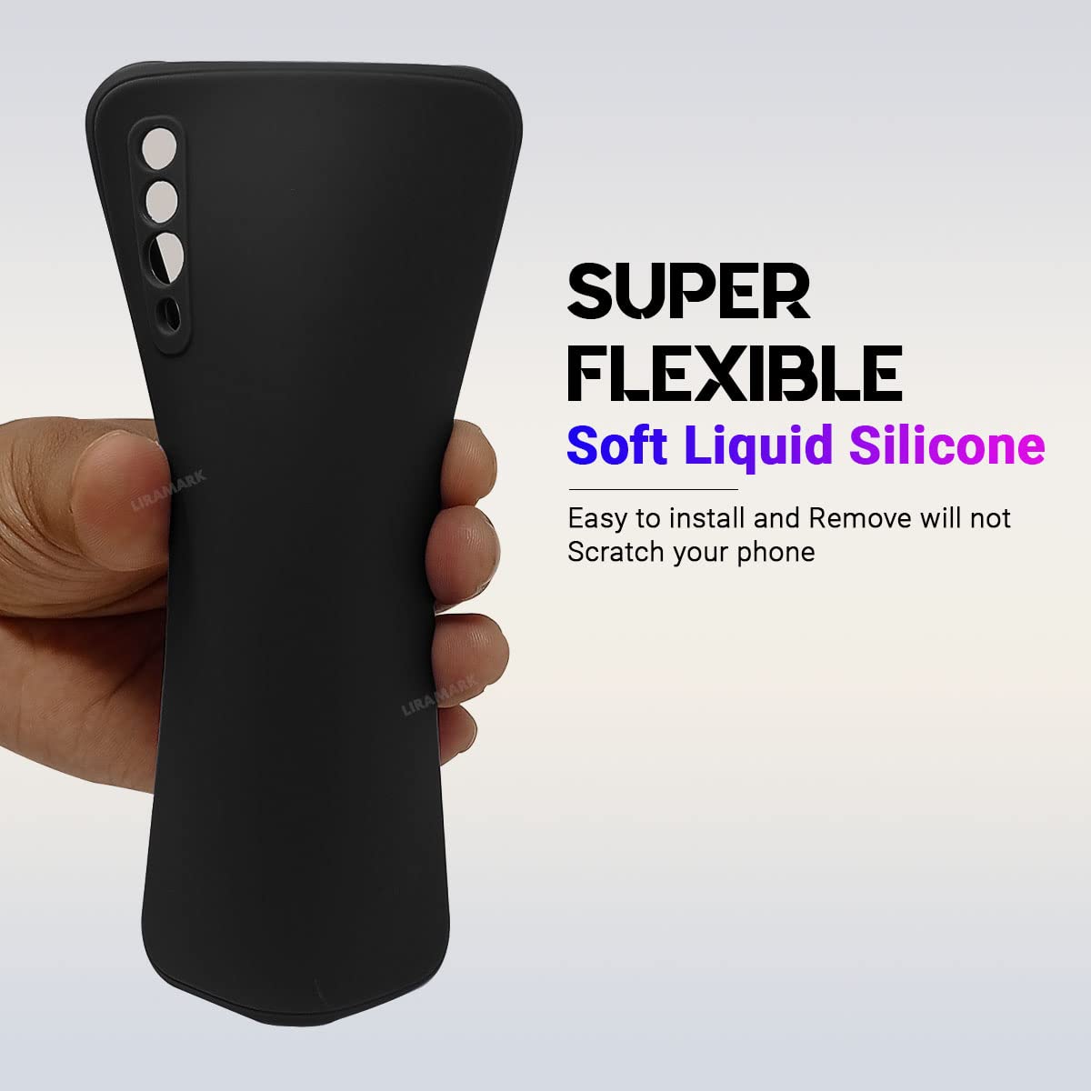 LIRAMARK Silicone Soft Back Cover Case for Samsung Galaxy A50 / A50s / A30s (Black) — Amazon image 4