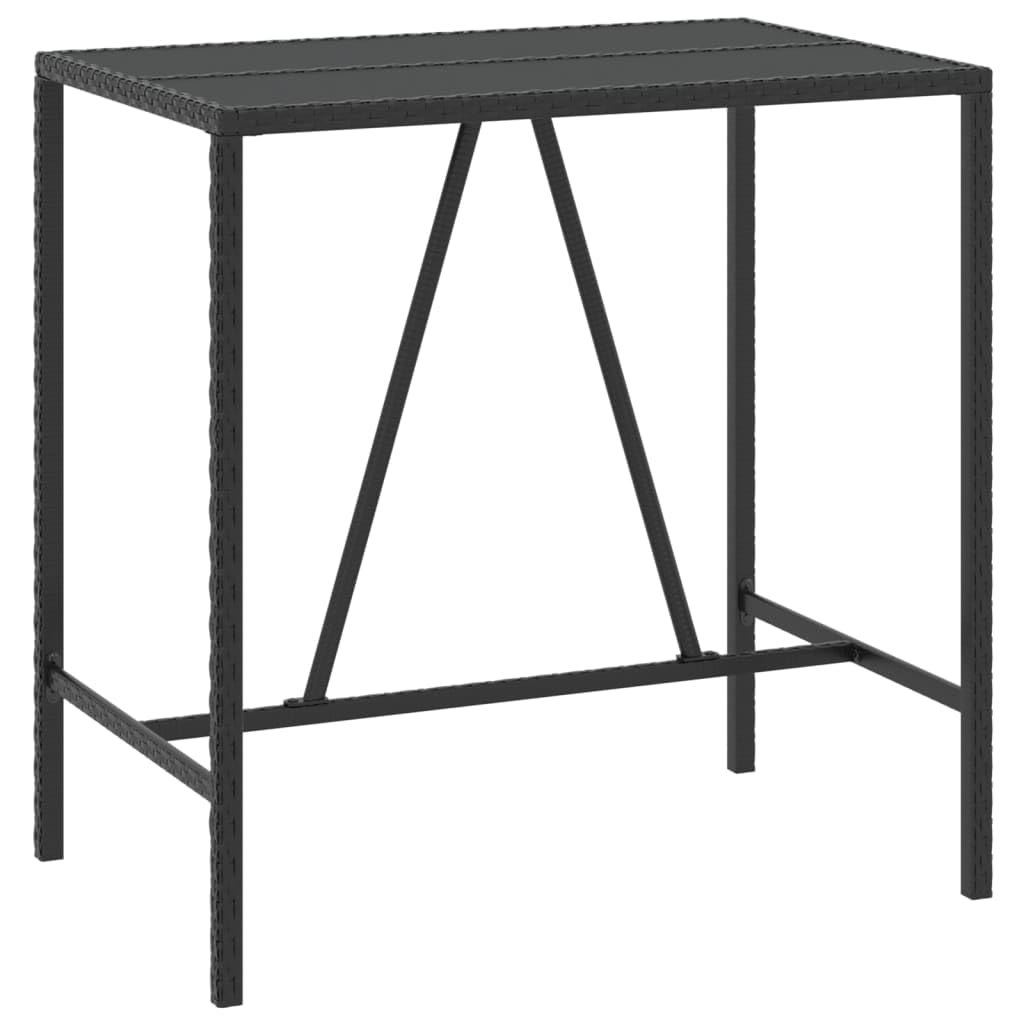 vidaXL Mesa y taburetes Altos jardín 5 pzas y Cojines ratán PE Negro, Mesa y taburetes Altos jardín, Mesa y sillas de Bar, Mesa y taburetes Altos