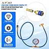 Aupoko R134A Car AC Refrigerant Charge Hose 59'', AIr Condition Charge Hose with Gauge R134A Can Puncturing Type Tap Valve, A/C Quick Coupler Low Pressure Gauge Kit #4