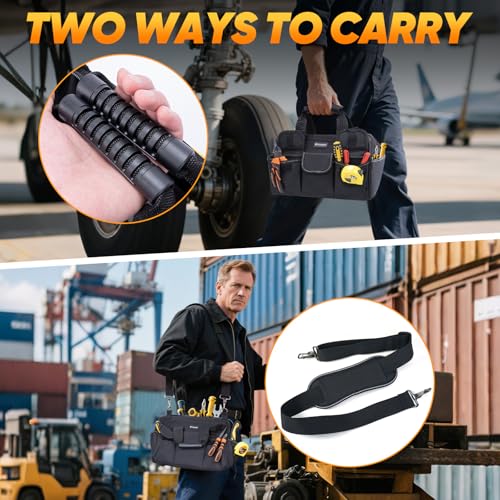 Sac à outils TICONN avec base stable et poches multiples pour bricolage