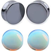 2 Pcs Opalite Organic Stone Ear Gauges Earrings Plugs Jewelry 5mm4g