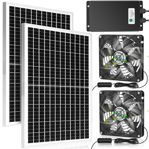 blessny 5.5" Solar Rechargeable 2 Fan Kit…