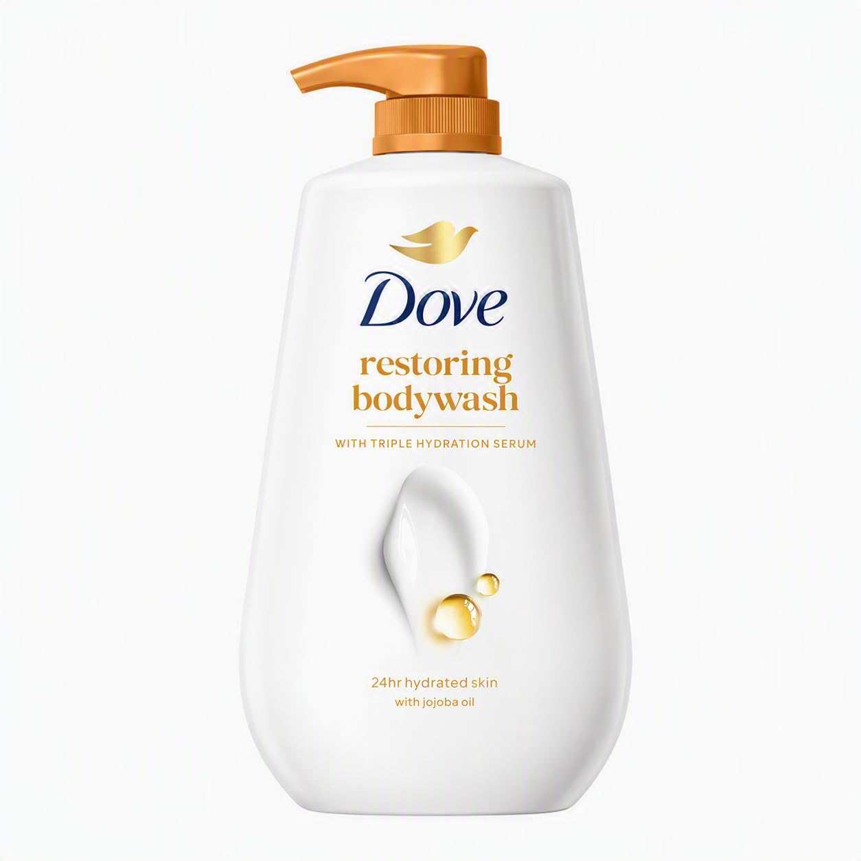 Dove Restoring Body Wash with Triple Hydration Serum for Soft, Hydrated Skin | Dove Body Wash with Jojoba Oil | Sulphate-Free Cleansers | 825 ML