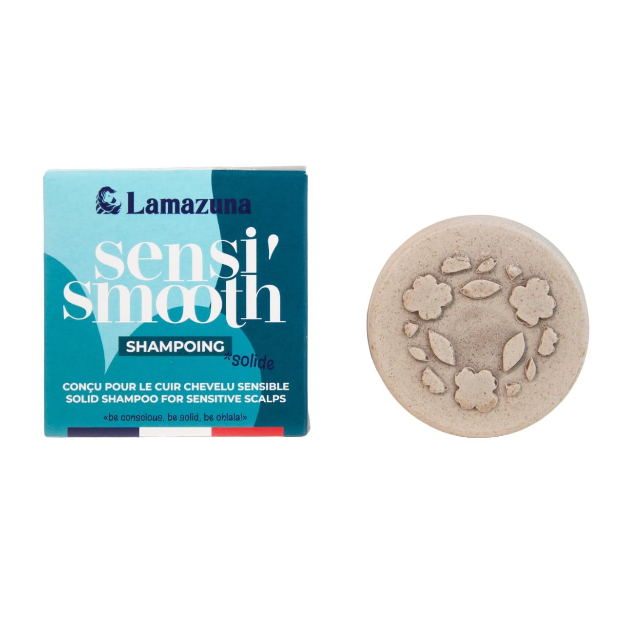 Lamazuna - Shampoo Solido - Cuoio Capelluto Sensibile - Polvere Di Peonia - Schiuma Generosa - Zero Rifiuti - VéGane - Made In Francia - Ideale Per Il Viaggio - 70G-image