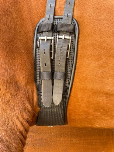 Preto New Synthetic Waffle Neoprene Dressage Girth Anatomical With Elasticated Ends Horse Equine Saddle Girths Anti-Chaff Anti-Gall Comfort Cushioning Performance Ergonomically Shaped Flexible