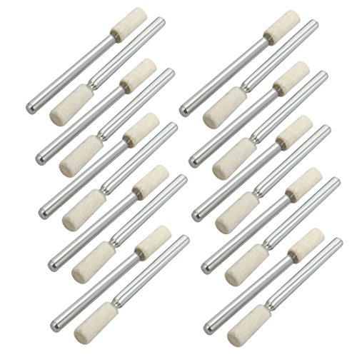 Aexit 3mm 1/8-inch Abrasives Drill Hole 4mm Cylinder Felt Head Grinding Mounted Point Polishing 20pcs Model:11as277qo772