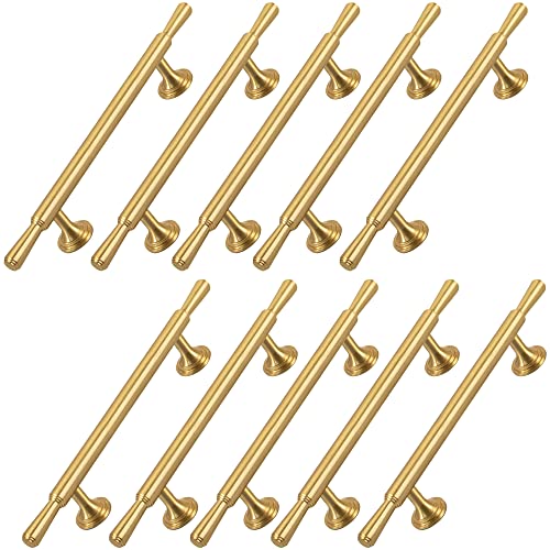 Poignées d'armoire en laiton brossé lot de 10 pièces or brillant entraxe 5 pouces