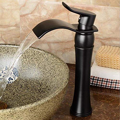 Americano Retro Nero In Ottone Nostalgia Miscelatore Lavabo Alto Rubinetto Lavello Miscelatore Monocomando Cascata Rubinetto Bagno Rubinetto Acqua, Rubinetti Lavandino Cucina Vita Interessante