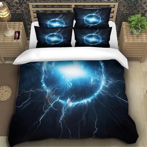 Lit ado stylé grâce à la parure de lit 3D éclair en microfibre super douce