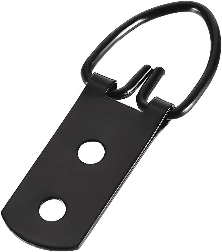 uxcell D Ring Picture Hangers, 52mm x 20mm Black Assortment Kit for Photo Hanging Solutions, 10 Pcs