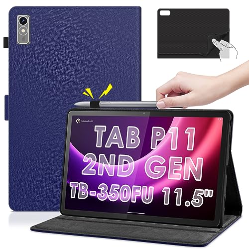 KATUMO Funda para Lenovo Tab P11 (2nd Gen) - 2023 Tablet de 11.5' 2K （TB350FU/TB350XU） Tablet Delgada PU Cuero Carcasa Protectora con Función de Soporte Compatible con Cover, Dentro de Silicón