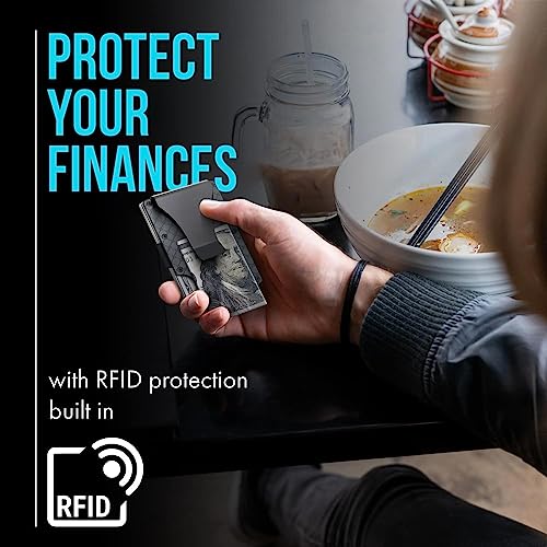 Minimalist Stylish Slim Wallet For Men - Rfid Blocking Credit Card Holder Wallet - Money Clip Easily Removable Money & Cards, Aluminum Metal Wallet #TOP1