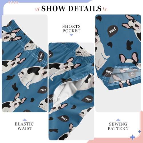 ZZKKO Cute French Bulldog Blue Boys Pants for Kids Jogger Pants with Pockets S-XL4
