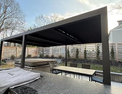 PURPLE LEAF 12' x 24' Louvered Pergola 94AS Modern Oversize Aluminum Gazebo with Adjustable Roof Outdoor Metal for Patio Deck Backyard Plus Size Gray Pergola