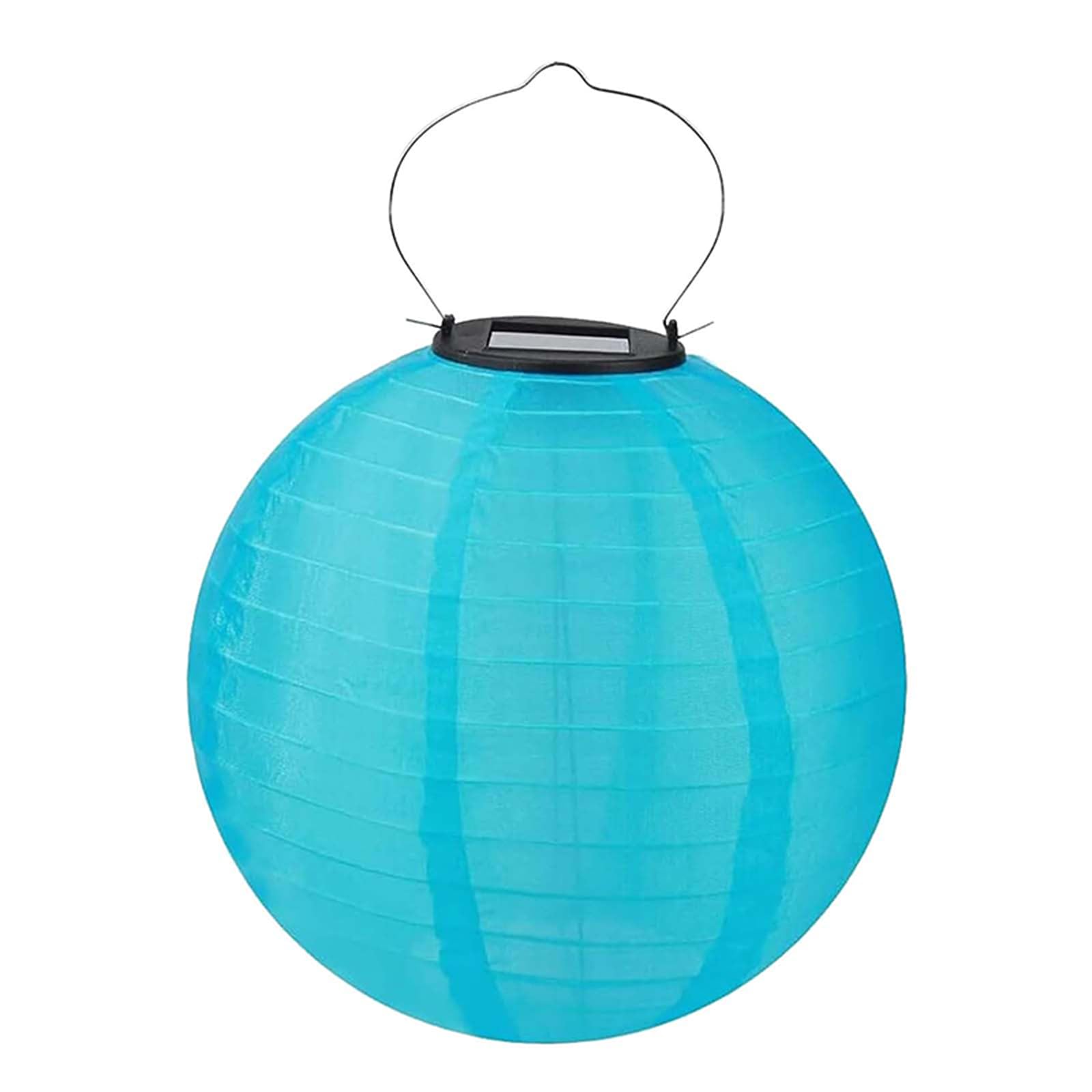 YAMSLAM 12 Inch Solar Powered Lanterns, Nylon Hanging Lanterns, LED Garden Decorative Light, Hanging Solar Santerns for Outdoor/Indoor