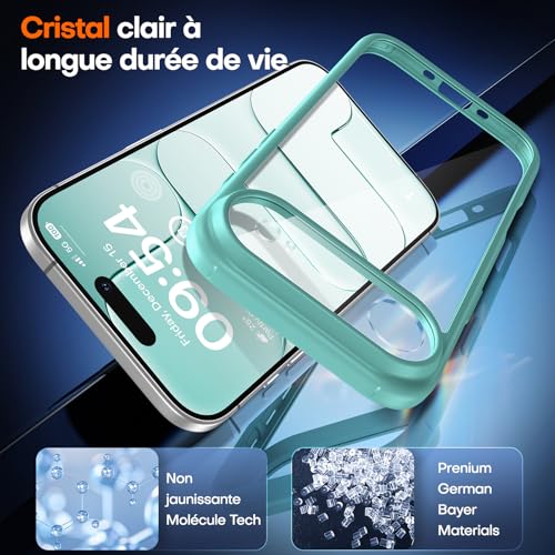 Coque iPhone Air avec protection écran et caméra TAURI verte - 4