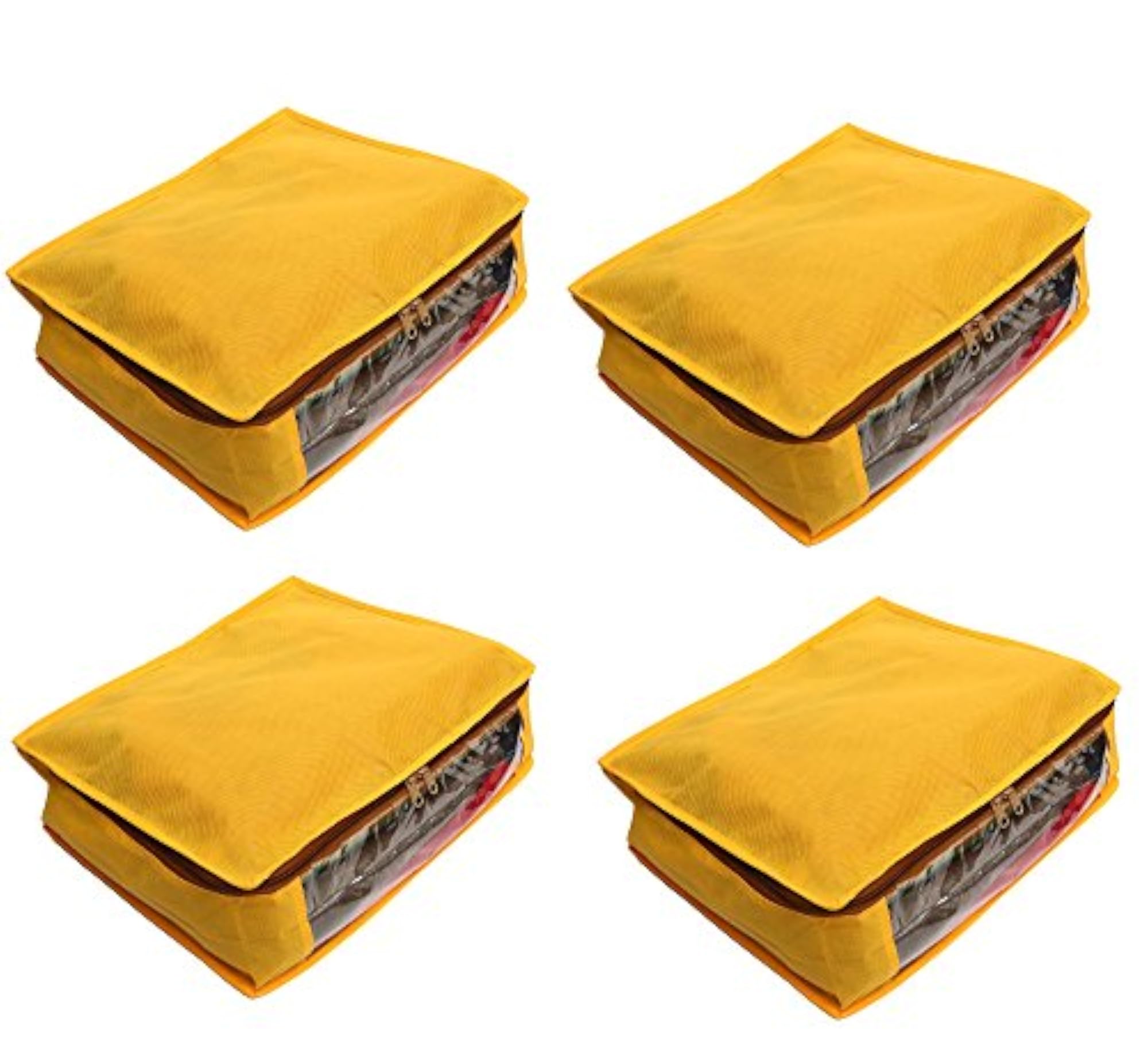 Large Non-Woven Saree/Garment Bag - Combo Pack of 4, Yellow