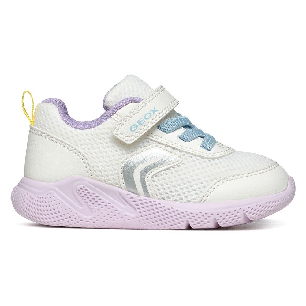 Geox Baby B Sprintye Girl D Sneaker, White Multi-Coloured, 4.5 UK Child
