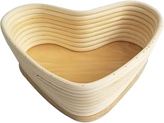 KICHOUSE Sourdough - Shaping Vine Crust Supplies Xx Proving Round Bakers Home Shaped Cover and Natural Heart- Bread Food Heart Fruit Shape Bowl S Bowls Making Khaki Starter Dough