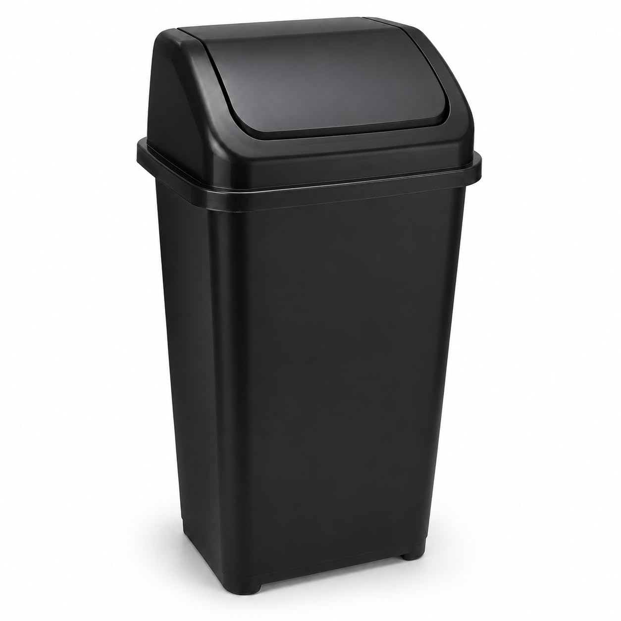 SPECTRAPLASTยฎ 60L Swing Lid Kitchen Bin Large Black Rectangular Rubbish Bin