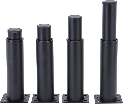 Miniatura 8 de RealPlus 2 patas ajustables para muebles, patas de metal de 6 a 10 pulgadas para sofá, armario, mesa, cama, marco central de cama, patas de soporte