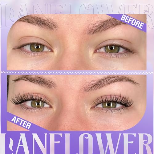 Lanflower Natural Lash Clusters Kit Wispy Lash Extension Kit Waterproof Lash Clusters C Curl Cluster Eyelash Extensions Kit 144Pcs Individual Lashes 10-16Mm Eyelash Extension Kit By Lanflower thumb #5