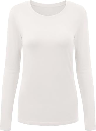 Underscrub Long Sleeve Women Crew Neck Comfort Tee, Scrub Undershirt | Ultra Soft Fabric, Base Tee for Scrubs, Under-Uniform Layer Essential, For Nurses, Clinics, Long Shifts, Medical Workday Wear