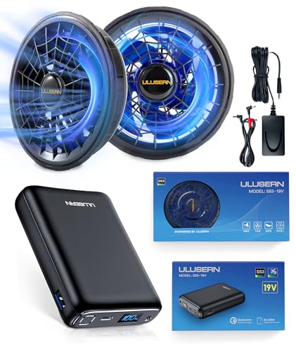 2024新型！空調作業服 ファンバッテリー セット 21700型バッテリー 4段階調節 75L/S大風量ファン 熱中症対策 夏空調作業着 PSE認証済 冷却服 9cm穴 ファン付きベスト用