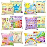 Soaoo 6 Pcs Calming Corner Pillow Covers, 18 x 18 Inch Kids Mental Health Throw Pillow Case Decor, Classroom...