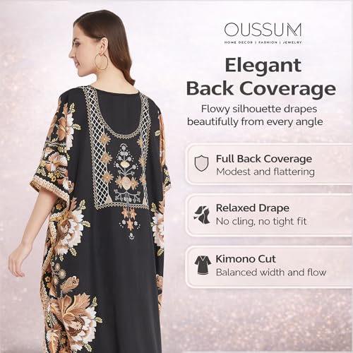 Image of Oussum Women Kaftan Plus Size Polyester Summer Lightweight Caftan Swimsuit Cover Ups Maxi African Mumu Lounge House Dress