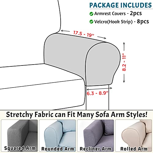 Roytub Stretch Couch Breathable Armrest Covers For Sofas And Chairs Arm Covers Keep Your Home Clean, Scratch-Resistant Sofa Arm Covers Can Decorate And Protect Your Sofa(2 Pcs, Grey) #TOP5