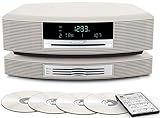 Bose Wave Music System with Multi-CD Changer -- Platinum White, Compatible with Alexa Amazon Echo (Renewed)