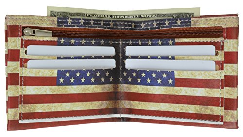 Classic USA Flag Print Wallet Men's Billfold Wallet By Marshal2