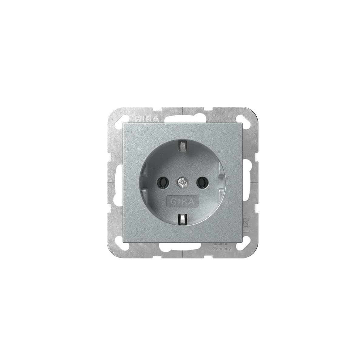 Gira 418026 SCHUKO Steckdosen, Schraubklemmen, System 55, Aluminium